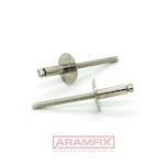 LH Large-Diameter Domed Head Blind Rivets 3.2x8mm Stainless A2 / Stainless A2 PLAIN Stainless 3.0 - 5.0 Grip Range METRIC Large Head