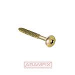 Washer Head serrated and wiggle Round Washer (Modified Truss) Head Screw with Wiggle and Serrated Thread 6.0x50mm Carbon Steel Zinc Cr6+ Yellow Plated TORX T30 Partially Washer head