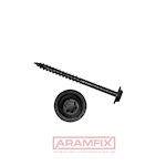 Washer Head serrated and wiggle black head Round Washer (Modified Truss) Head Screw with Wiggle and Serrated Thread 8.0x80/42mm Carbon Steel Painted TORX T40 Partially Washer head