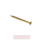 Decking serrated and wiggle Flat Head Screws with Wiggle and Serrated Thread 3.5x25mm Carbon Steel Zinc Cr6+ Yellow Plated TORX T15 Partially Washer head