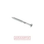 Fiberboard Flat Head Screws with Wiggle and Serrated Thread 3.5x50/30mm Carbon Steel Zinc Plated TORX T15 Partially Flat head 75° Raised Ribs