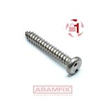 Pan Head Self Tapper 2-Hole Security Screw 2-Hole 12x1/2 Class A2 PLAIN Stainless TH7 INCH Full