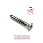 Countersunk Self Tapper 6-Lobe Pin Security Screw 6-Lobe Pin 4x3/4 Class A2 PLAIN Stainless T10 Drive INCH Full Countersunk