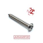 Button Head Self Tapper 5-Lobe Pin Security Screw 5-Lobe Pin 4.2x32mm Class A4-70 PLAIN Stainless F15 Drive Full Button Head